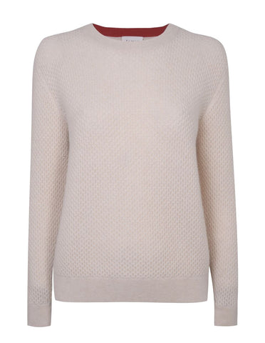 Jessie Honeycomb Cashmere Sweater - Cream