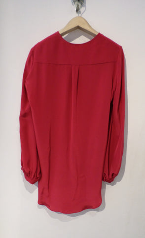 Crepe de Chine Charliz Shirt - Cherry Red