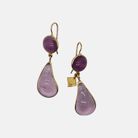 Two Tier Earrings - Rose/Lilac